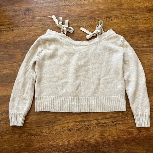 Club Monaco cashmere Calix bow shoulder sweater - Picture 6 of 7
